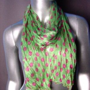 HOLIDAY SALE! HOT PINK & GREEN TRENDY FUN SEASONLESS ADORB SCARF